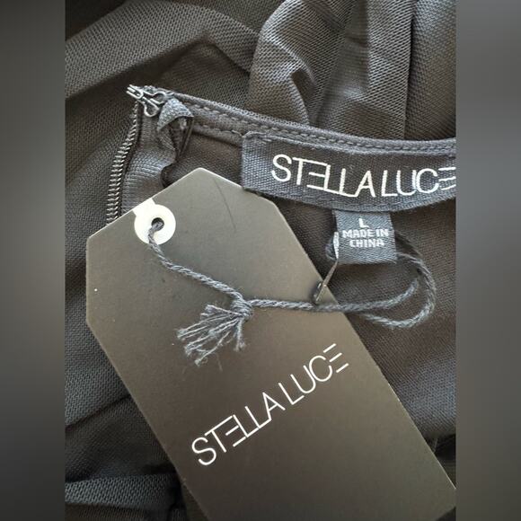 New ~ STELLA LUCE ~ V-Neck Ruched Sheath Dress Size L Fall ** Winter - Picture 4 of 5